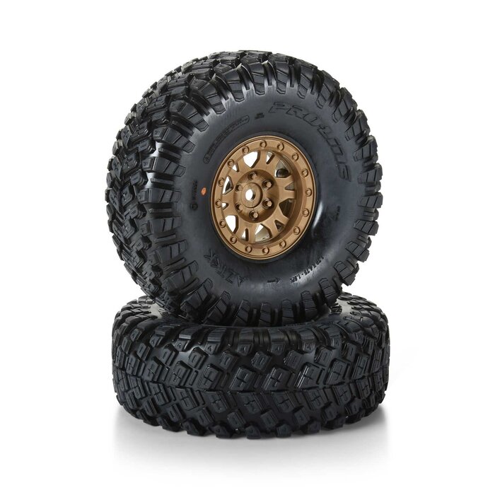 Pro-Line Racing PRO1025415 - Pro-Line Racing 1/10 Limited Edition Aztek G8 1.9" Crawler Tires Mounted 12mm Bronze Impulse (2)