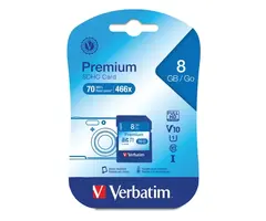 Verbatim VTM96318 - Class 10 V10 U1 Premium SDHC™ Card (8GB) 90 Mbps