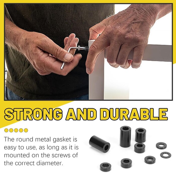 M1998 - Mardatt 65Pcs 8 Sizes Round Aluminum Spacer, 3.1x6mm(ID×OD) Black Aluminum Standoff Column Spacer, Length 0.5/1/1.5/2/2.5/3/6/10mm Thickness Aluminum Spacer for M3 Screws Bolts