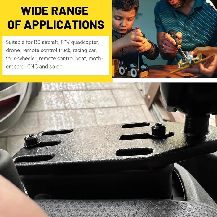 M1998 - Mardatt 65Pcs 8 Sizes Round Aluminum Spacer, 3.1x6mm(ID×OD) Black Aluminum Standoff Column Spacer, Length 0.5/1/1.5/2/2.5/3/6/10mm Thickness Aluminum Spacer for M3 Screws Bolts