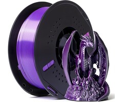 EPELAY-PLA-BLK-PRPL - Epelay Black Purple Dual Color PLA 3D Printer Filament 1.75mm, .25kg Spool, Galaxy Chameleon Color-Changing Filament, Light-Reactive Effect, Accuracy +/- 0.02 mm, Fits Most FDM Printers