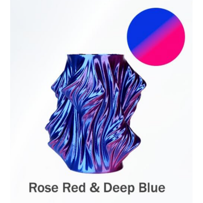 EPELAY-PLA-RED-BLU - Epelay Blue Rose Red Dual Color PLA 3D Printer Filament 1.75mm, .25kg Spool, Galaxy Chameleon Color-Changing Filament, Light-Reactive Effect, Accuracy +/- 0.02 mm, Fits Most FDM Printers