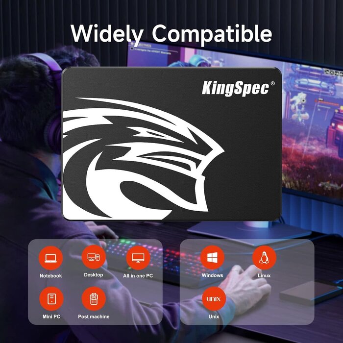 P3-512 - KingSpec 512GB 2.5 SSD SATA III Internal - 550MB/s Read, 520MB/s Write with 3D NAND Flash, for Laptop & Desktop PC Upgrade