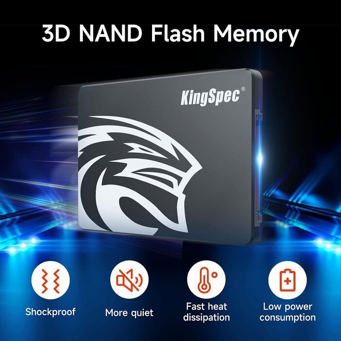 P3-512 - KingSpec 512GB 2.5 SSD SATA III Internal - 550MB/s Read, 520MB/s Write with 3D NAND Flash, for Laptop & Desktop PC Upgrade
