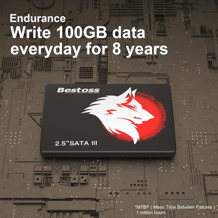 S201 - Bestoss SSD 1TB 2.5 Inch Internal Hard Drive for Pc or Laptop, SATA III 6Gb/s Internal State Drive, Up to 550MB/s, 520MB/s Write, Computer Storage Upgrade for Office, Students, Home Entertainment