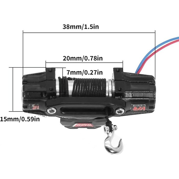1/18-DEF-BUMPER - GLOBACT Metal Bumper Set with Winch for TRX4M Defender 1/18 RC Crawler Upgrade Parts