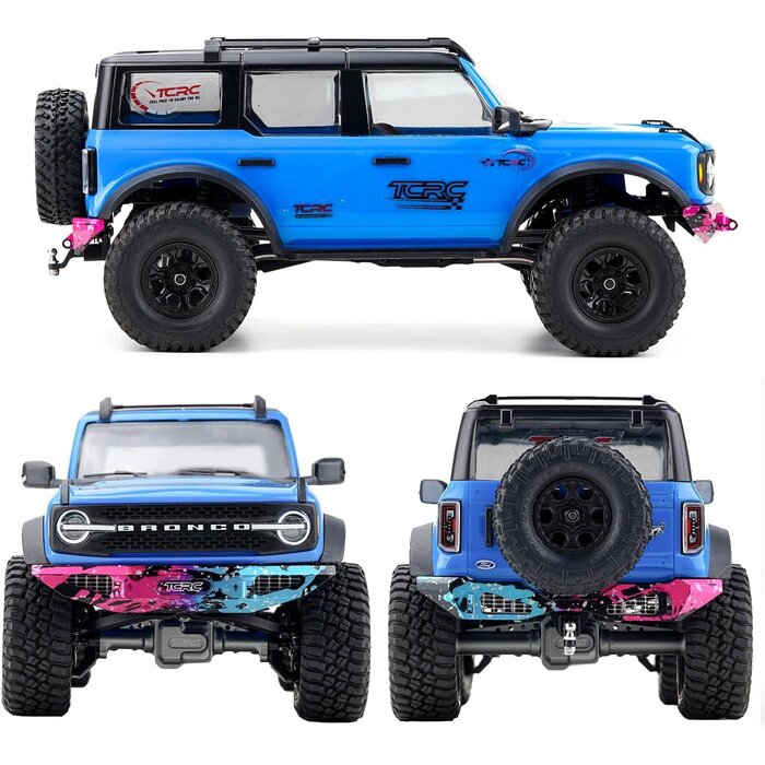 1/18-BRNC-BMPR-SPLSH - TCRC Splash Anodizing Aluminum Front and Rear Bumpers Set for TRX4M Bronco 1/18 RC Crawler Car Upgrade Parts