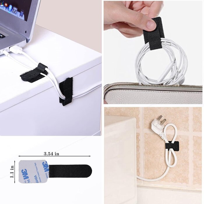 N-NOROCME-1 - N NOROCME 192pcs Cable Management Kit, 4 Wire Organizer Sleeve, 11 Cable Holder, 35Cord Clips 10+2 Roll Cable Organizer Straps and 100 Fastening Cable Ties for Computer TV Under Desk, black, clear