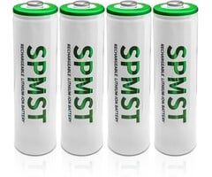AA-1.5V-2800mAh - SPMST AA Rechargeable Batteries, 4 Pack 2800mWh 1.5V Lithium AA Batteries—High Performance Double A Long Lasting Battery for Flashlight, Toys, Remote Control, Alarm System (Rechargeable)