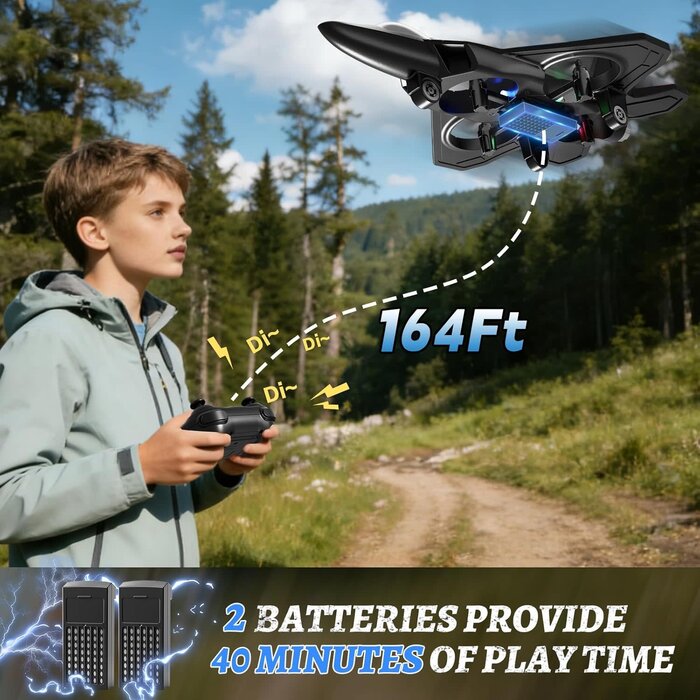 4D-V32-ORNG - Tubokoro Foam Remote Control Airplane, Orange, RC Planes for Kids Adults, RC Airplane Fighter Jet with Light, 360° Flip Fighter Jet Toys, Stunt Roll, Airplane Toy Gifts for Kids Boys