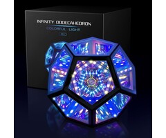 MITO-L-1 - MITO Infinity Mirror Light Infinite Dodecahedron Color Art Light for Gaming Room Decor 3D Hyper Cube RGBW Color Changing Night Lighting for Computer Gaming Desk Birthday Christmas Gift