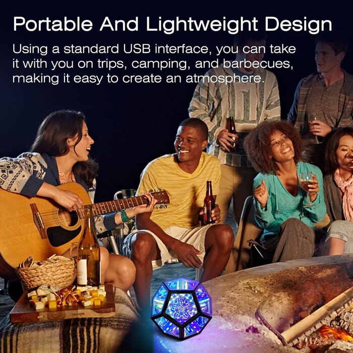 MITO-L-1 - MITO Infinity Mirror Light Infinite Dodecahedron Color Art Light for Gaming Room Decor 3D Hyper Cube RGBW Color Changing Night Lighting for Computer Gaming Desk Birthday Christmas Gift