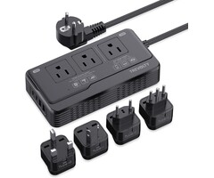 2000W 220V to 110V Converter, Power Converter Travel Adapter Combo for Hair Dryer, Phones, Laptop, MacBook, Plug Adapter with 2-Port USB, Voltage Converter US to Europe, UK, Israel Over 150 Countries