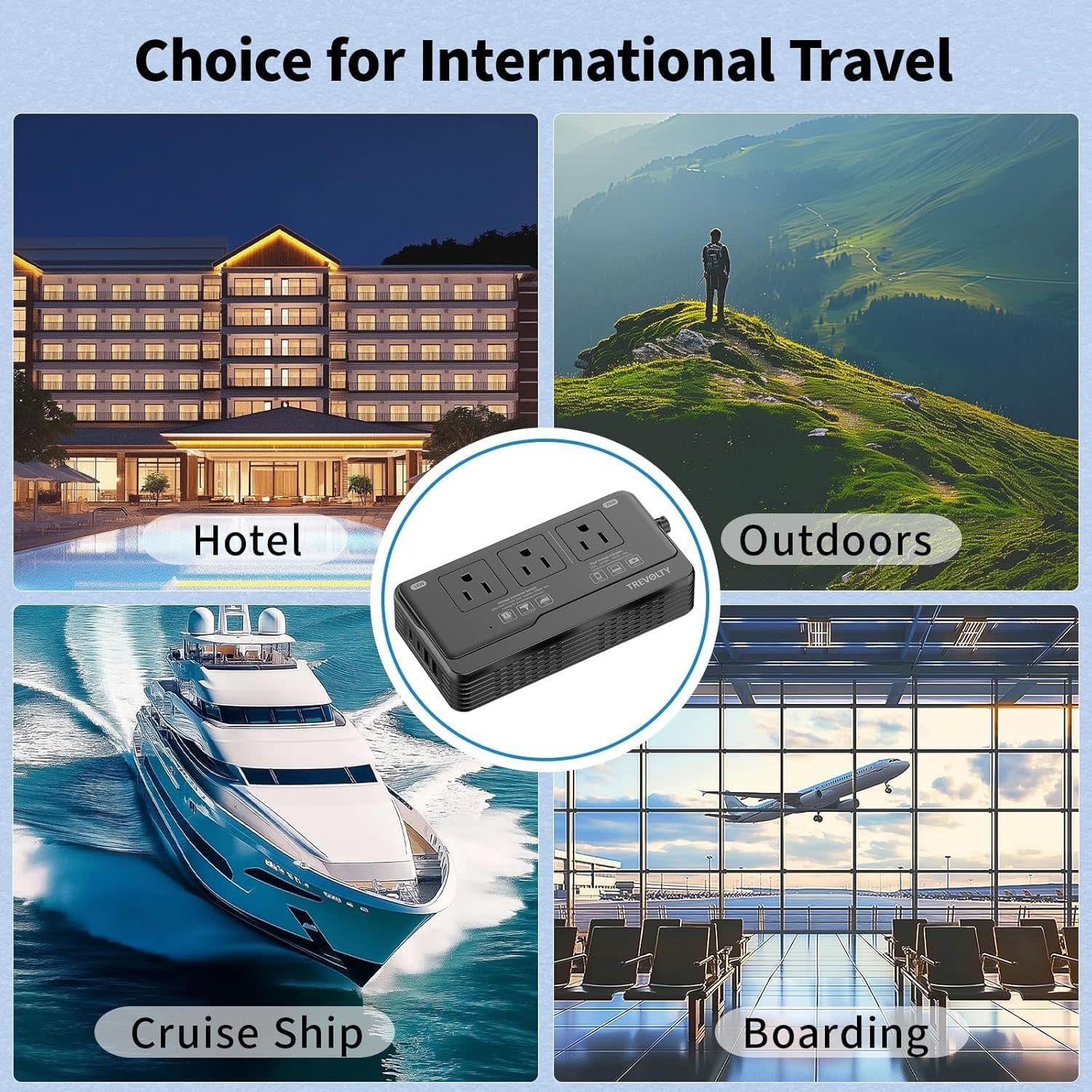 2000W 220V to 110V Converter, Power Converter Travel Adapter Combo for Hair Dryer, Phones, Laptop, MacBook, Plug Adapter with 2-Port USB, Voltage Converter US to Europe, UK, Israel Over 150 Countries