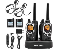 GXT1000VP4 - Midland GXT1000VP4 GMRS Two-Way Radio | 50-Channel, Long Range, 142 Privacy Codes, SOS & NOAA, Rechargeable Nickle Battery