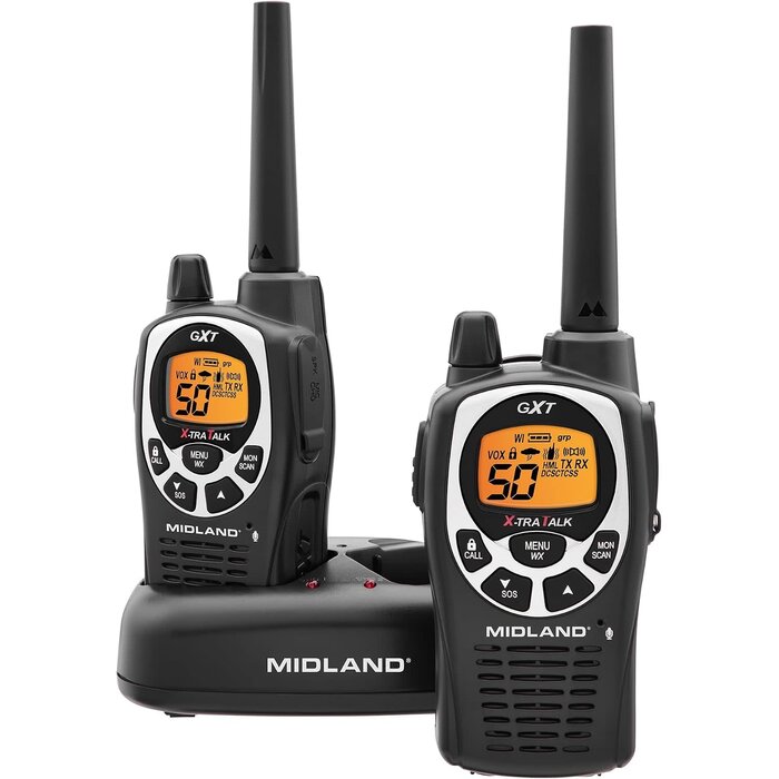 GXT1000VP4 - Midland GXT1000VP4 GMRS Two-Way Radio | 50-Channel, Long Range, 142 Privacy Codes, SOS & NOAA, Rechargeable Nickle Battery