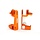 6832A - Orange Aluminum Caster Blocks (L&R)