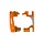 9063-ORNG - Orange Aluminum Caster Blocks (L&R)