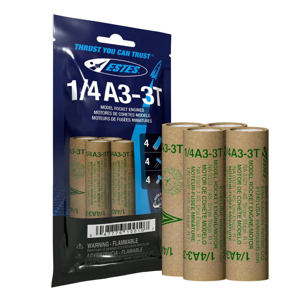 Estes Rockets EST10010 - 1/4A3-3T Model Rocket Engines (4pk)
