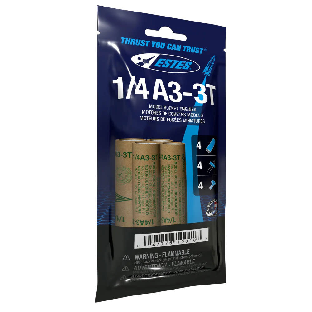 Estes Rockets EST10010 - 1/4A3-3T Model Rocket Engines (4pk)
