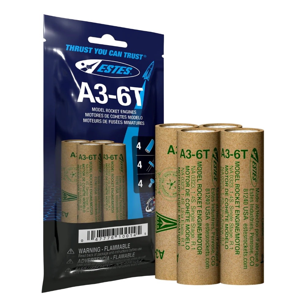 Estes Rockets EST10014 - A3-6T Model Rocket Engines, (4pk)