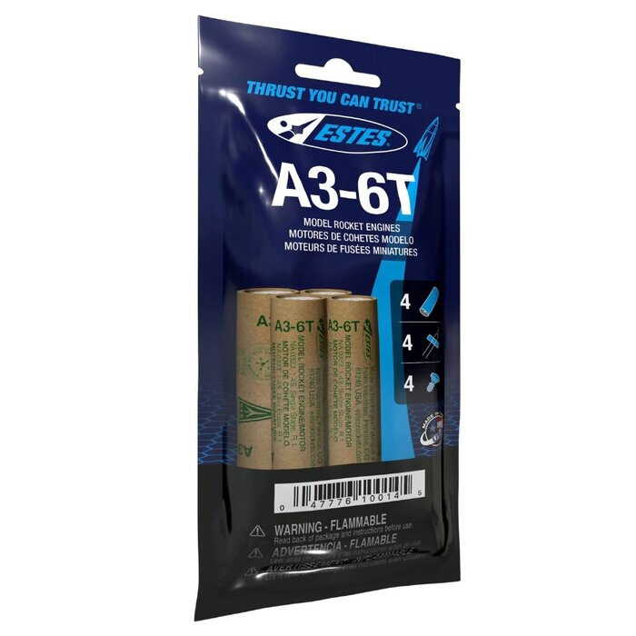 Estes Rockets EST10014 - A3-6T Model Rocket Engines, (4pk)