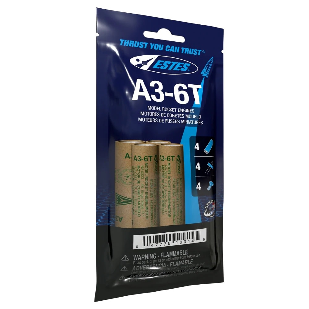 Estes Rockets EST10014 - A3-6T Model Rocket Engines, (4pk)