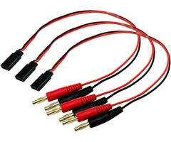 FUT-BANANA - FLY RC Futaba Style Receiver Plug to 4mm Banana Connector Battery Charge Lead Adapter 20awg 30cm 11.8inch Silicone Cable
