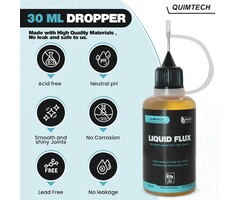 ‎CP-4023 - Quimtech Liquid Solder Flux Dropper (30 ml/1 Oz.) I RMA Liquid Solder Flux I Soldering Flux I Electrical Solder I No Clean Liquid Flux I Rosin Flux I Soldering Flux for Electronics I Lead Free Liquid Solder I