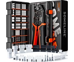 XH-DB - SOMELINE Crimp Tool Connector Kit, JST-XH 2.5mm and Dupont 2.54mm Connector Set, 21 Types of Connectors, 30-20 AWG Ratcheting Crimper for JST Series,KF2510,Molex,AMP EI Series
