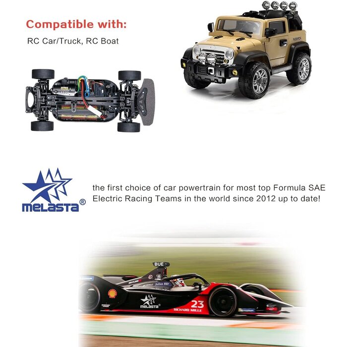 RC72-50NH - Melasta 7.2 Volt 5000mAh High Capacity RC Battery, 10C Discharge Rate High Performance 6 Cell NiMH Battery Pack Compatible with Tamiya Connector RC Racing Cars, RC Trucks, RC Tanks, RC Boats
