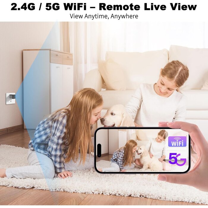 CHUS903 - DUVIX Charger Camera,1080P Motion‑Detect Mini Cam, 64GB SD Card, Nanny Cam for Home Offline local storage for privacy, No Wi-Fi needed, Motion-activated recording, Plug-and-play, Compact flexible placement