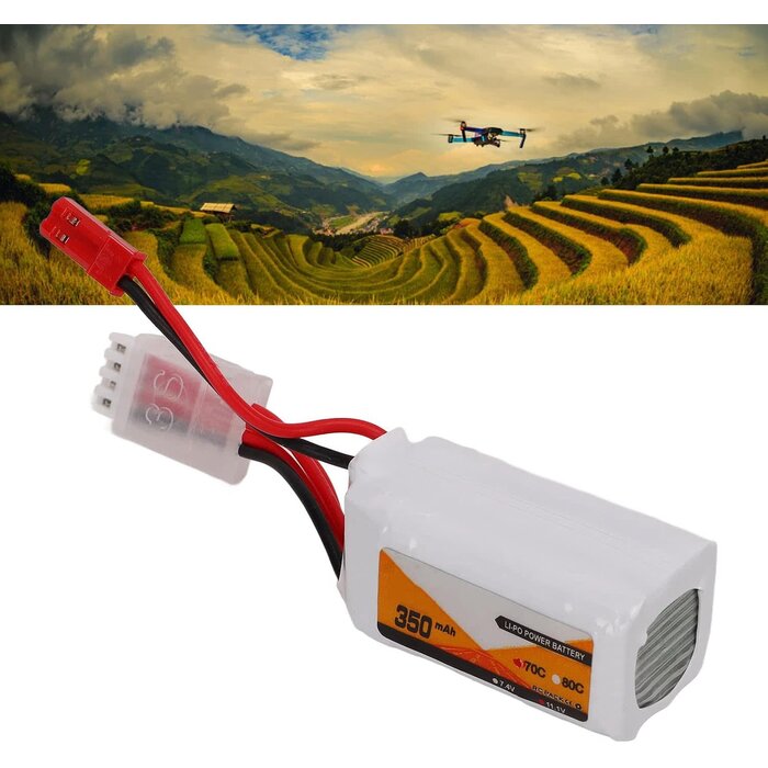 FDIT-JST-11.1V-350MAH - Fdit 350Ah RC Lipo Battery High Efficiency Discharge Rate 3S JST Plug Connector 11.1V 70C Lipo Battery for UAV, Remote Control Ship, Remote Control Vehicle