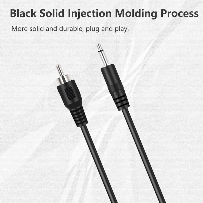 USBV-CB004 - Bolvek 6ft RCA Male to 3.5mm 1/8 inch Monaural Mono Male Plug Jack Connector Audio Converter Cable for Pre-Amp Subwoofer Soundbar Speakers