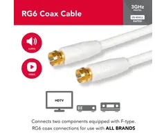 RCA VH606WHR - RCA RG6 Coaxial Cable with F-Connectors (6 Ft.; White)