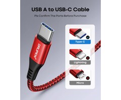 DRLIPEW USB-C-3FT - DRLIPEW USB Type C Cable 3A Fast Charging 3ft, USB to USB C Cable Nylon Braided Type C Charger Cord for iPhone 15 Pro Max, Samsung Galaxy S10 FE S9 S20 S21 S22 S23+ S24 Ultra, A20 A50 A70, LG, Moto