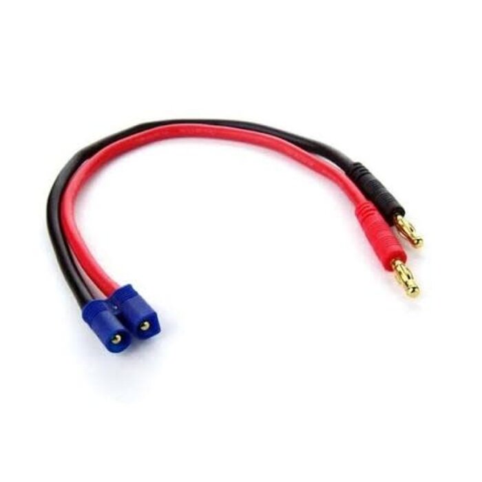 BANANA2EC3 - YLP 30cm RC Balance Charger Lead 4mm Banana Male Plugs to EC3 Male Connector Adapter 14AWG Silicone Lipo Battery Charge Cable