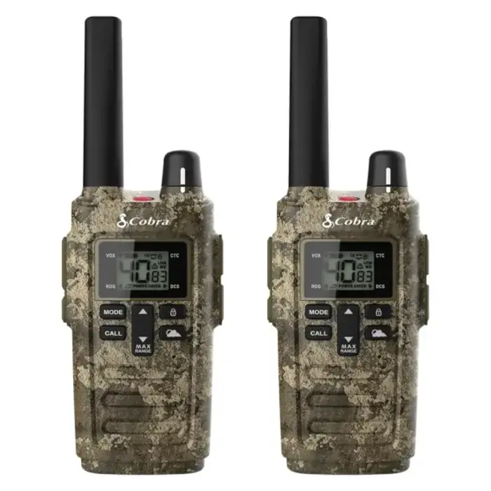 Cobra RX380TTC - Cobra® RX380 32-Mile-Range Weather-Resistant 2-Way Radios, 2 Pack (Camouflage)