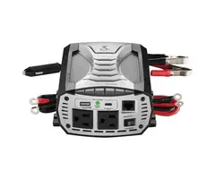 Cobra CPI500W - Cobra® 2-AC Outlet and 2-USB Port 500-Continuous-Watt Vehicle Power Inverter with 12-Volt Adapter Cord and Battery Power Cables, CPI500W