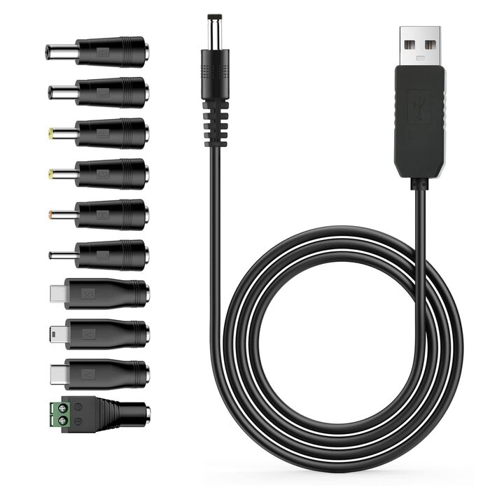 6.5ft (2m) USB to Type M Barrel Cable - USB to 5.5mm 5V DC Cable - USB to Barrel Jack 5V DC Plug
