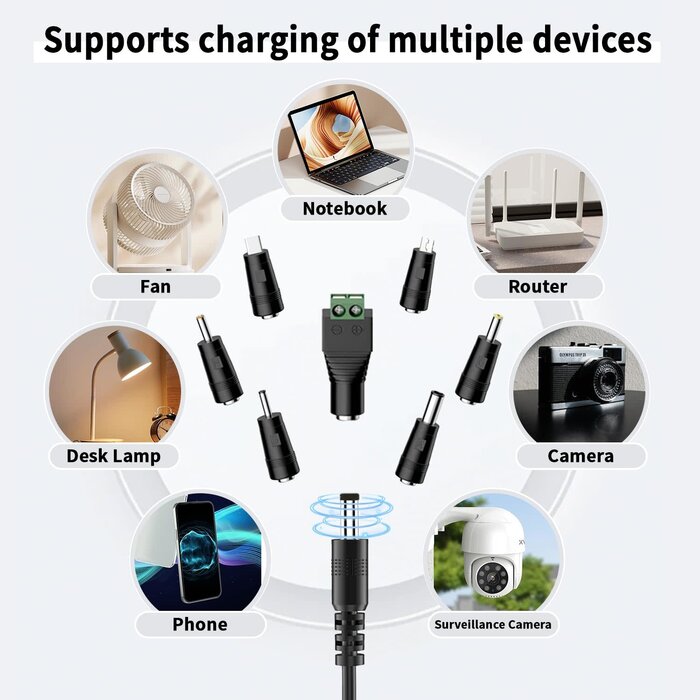 6.5ft (2m) USB to Type M Barrel Cable - USB to 5.5mm 5V DC Cable - USB to Barrel Jack 5V DC Plug