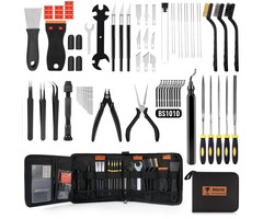 ‎3D-TK001-DD-430 - Intarsio 68Pcs 3D Printer Tool Kit with Storage Case, 3D Printer Accessories - Deburring Tool, 3D Printer Removing Scrapers, Metal Files, Brushes, Hand Drill, Tweezers, for Bambu Lab, Ender 3, Kobra, etc.