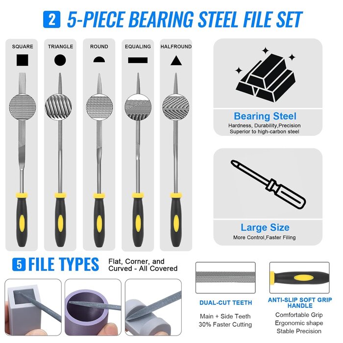 ‎3D-TK001-DD-430 - Intarsio 68Pcs 3D Printer Tool Kit with Storage Case, 3D Printer Accessories - Deburring Tool, 3D Printer Removing Scrapers, Metal Files, Brushes, Hand Drill, Tweezers, for Bambu Lab, Ender 3, Kobra, etc.