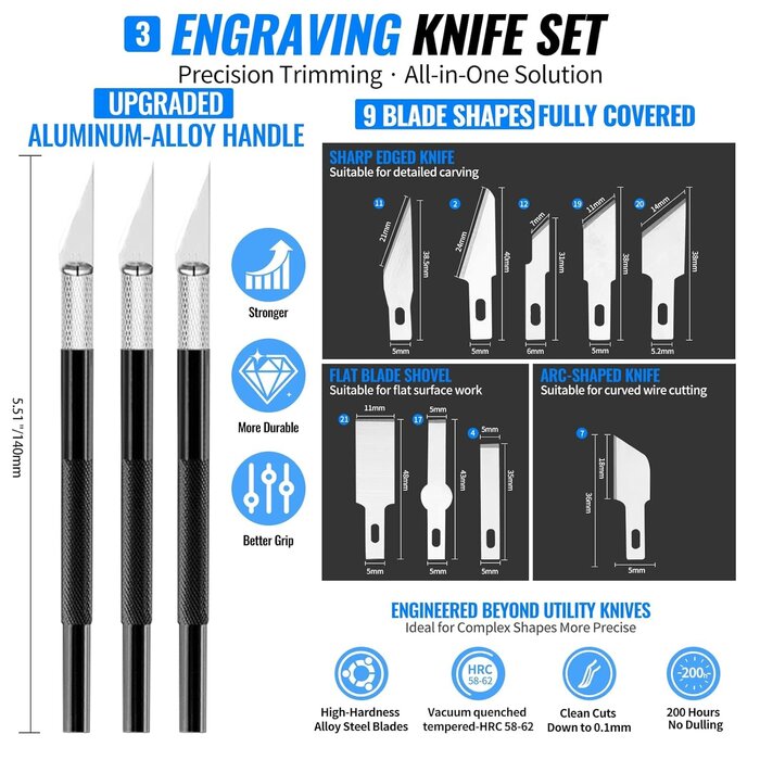 ‎3D-TK001-DD-430 - Intarsio 68Pcs 3D Printer Tool Kit with Storage Case, 3D Printer Accessories - Deburring Tool, 3D Printer Removing Scrapers, Metal Files, Brushes, Hand Drill, Tweezers, for Bambu Lab, Ender 3, Kobra, etc.