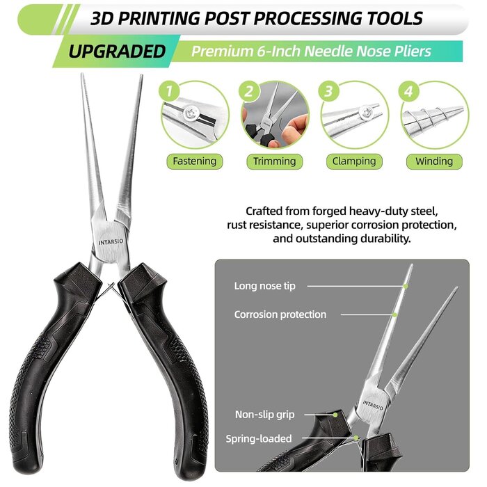 ‎YQ-01 - Intarsio 76pcs 3D Printer Tool Kit with Storage Case, 3D Printer Accessories includes Digital Caliper, Hygrometer, PTFE Tube Kit, Deburring Tool, Scrapers, Nozzle Cleaning, for Bambu Lab, Ender 3, FDM/SLA Printers etc