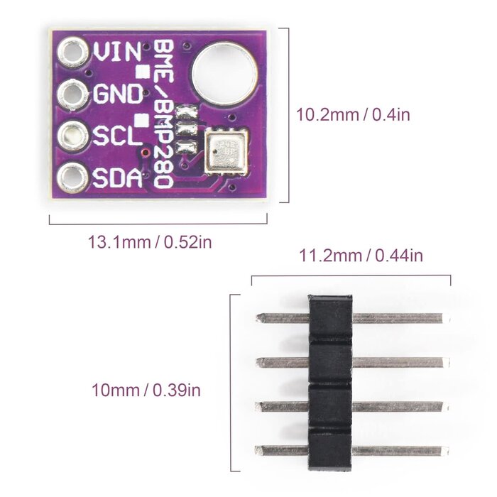 GY-BME280 - Qoroos BME280 5V Sensor Module Atmospheric Pressure Temperature Humidity Sensors I2C SPI Breakout GY-BME280