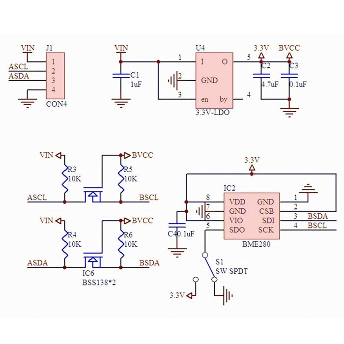 GY-BME280 - Qoroos BME280 5V Sensor Module Atmospheric Pressure Temperature Humidity Sensors I2C SPI Breakout GY-BME280