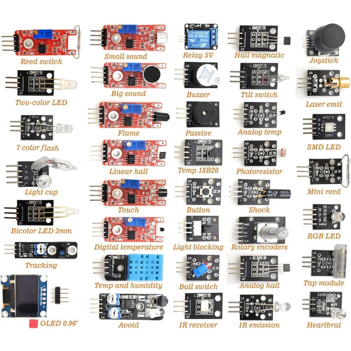 38IN1-SNSR-MOD-KIT - DEYUE 38 in 1 Sensor Module kit for Arduino Rapsberry Pi Project
