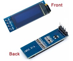 3.3V-5V-DIS-MOD - Hosyond 0.91 Inch I2C OLED Display Module IIC OLED Screen DC 3.3V~5V Compatible with Arduino Raspberry PI (White Display Color)