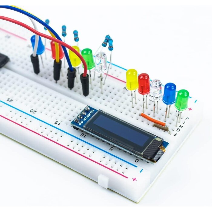 3.3V-5V-DIS-MOD - Hosyond 0.91 Inch I2C OLED Display Module IIC OLED Screen DC 3.3V~5V Compatible with Arduino Raspberry PI (White Display Color)